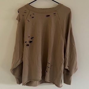 Aerie Tan Destroyed Sweater